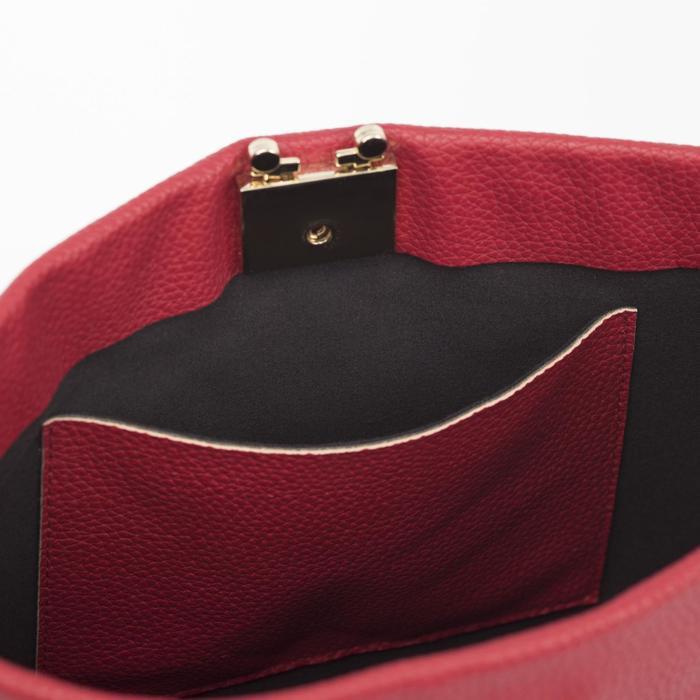 Сумка женская на замке "Виола", 1 отдел, регулируемый ремень, красная