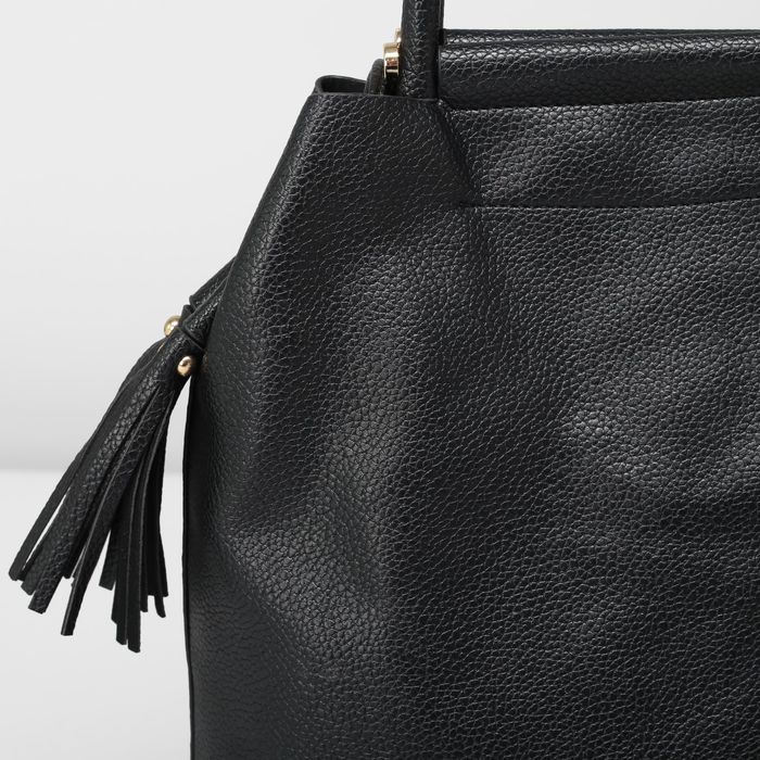 Сумка женская на магните "Глория", 1 отдел с перегородкой, длинный ремень, чёрная