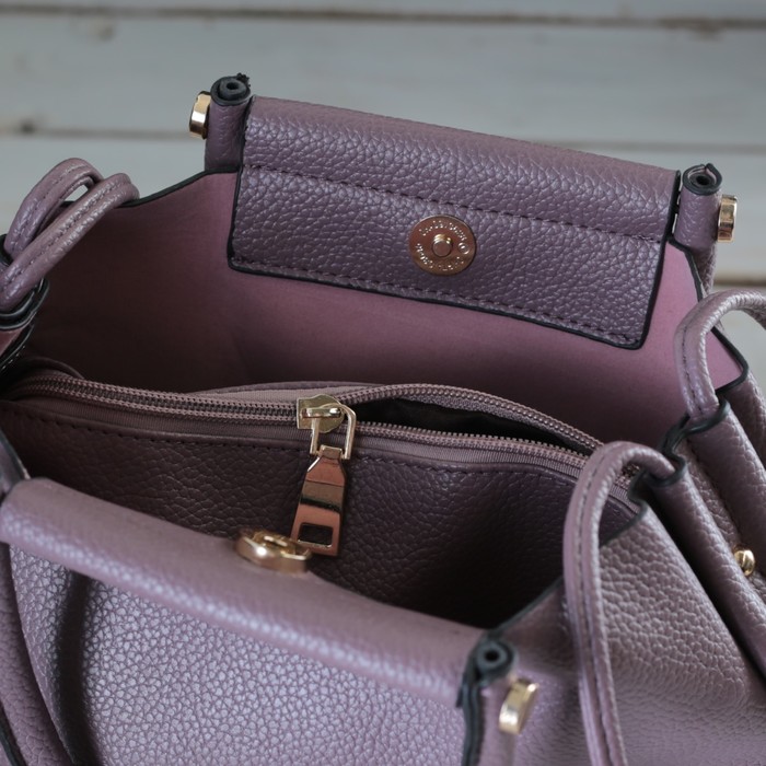 Сумка женская на магните "Глория", 1 отдел с перегородкой, длинный ремень, цвет брусничный