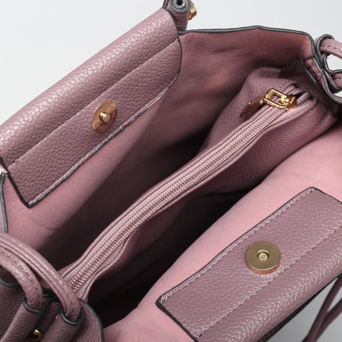 Сумка женская на магните "Глория", 1 отдел с перегородкой, длинный ремень, цвет брусничный