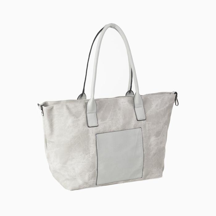 Сумка женская на молнии "Диана", 1 отдел, 2 наружных кармана, серая