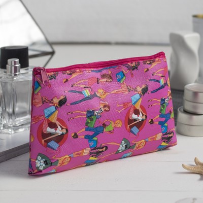 Косметичка простая, отдел на молнии, цвет малиновый