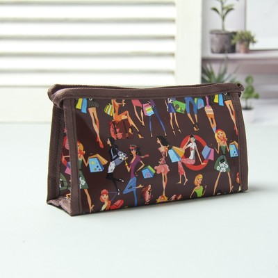 Косметичка треугольная, отдел на молнии, цвет коричневый