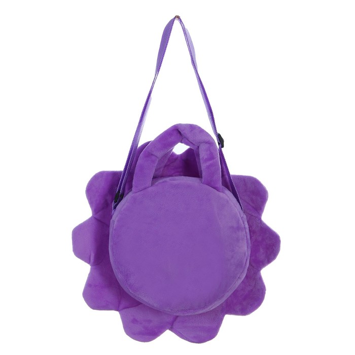 Мягкая сумочка "Смайлик с сердечком" сиреневая окантовка