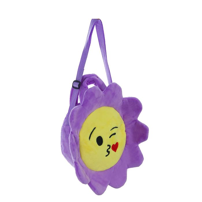 Мягкая сумочка "Смайлик с сердечком" сиреневая окантовка
