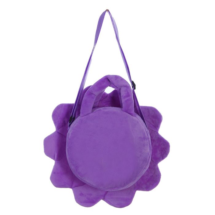 Мягкая сумочка "Смайлик с сердечком" сиреневая окантовка