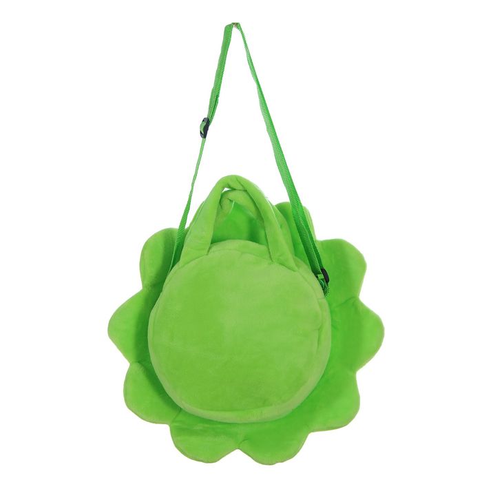 Мягкая сумочка "Смайлик с сердечками" зеленая окантовка