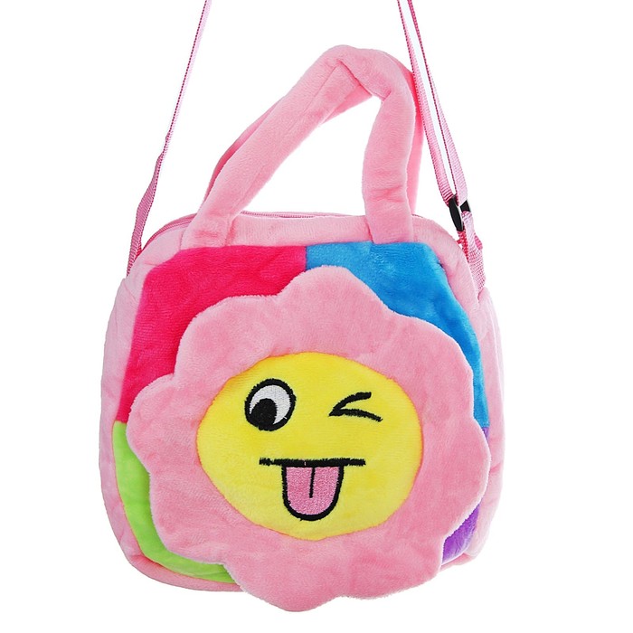 Мягкая сумочка "Цветочек" подмигивает, на розовом