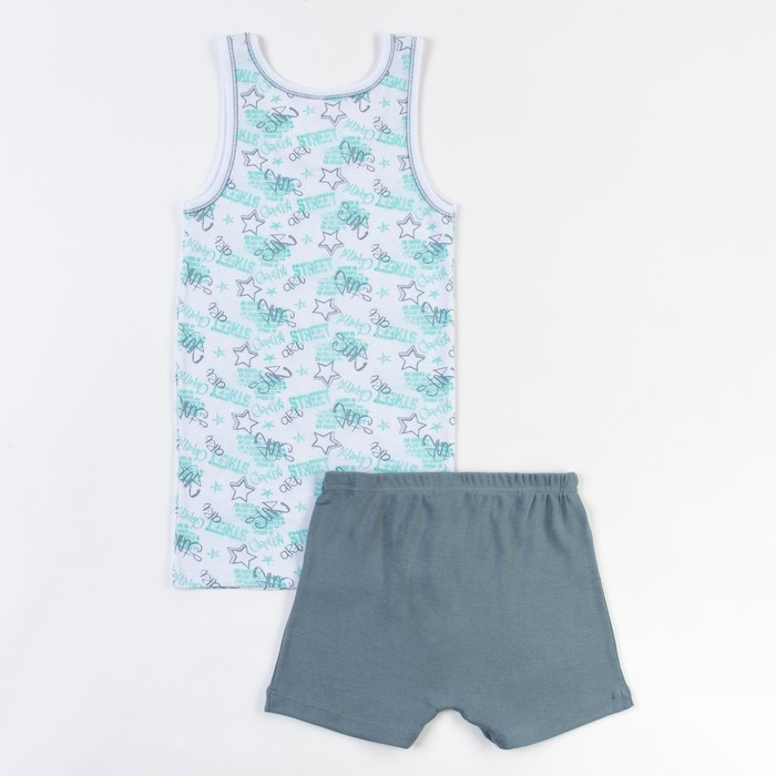 Комплект для мальчика (майка, трусы-боксеры), рост 146 см (76), цвет зелёный