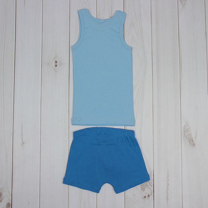 Комплект для мальчика (майка, трусы-боксеры), рост 92 см (52), цвет голубой