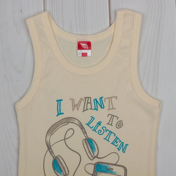 Комплект для мальчика (майка, трусы-боксеры), рост 92 см (52), цвет бежевый