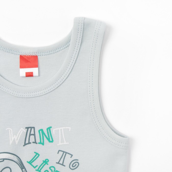 Комплект для мальчика (майка, трусы-боксеры), рост 92 см (52), цвет серый