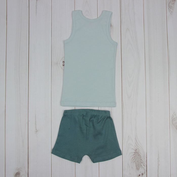 Комплект для мальчика (майка, трусы-боксеры), рост 92 см (52), цвет серый