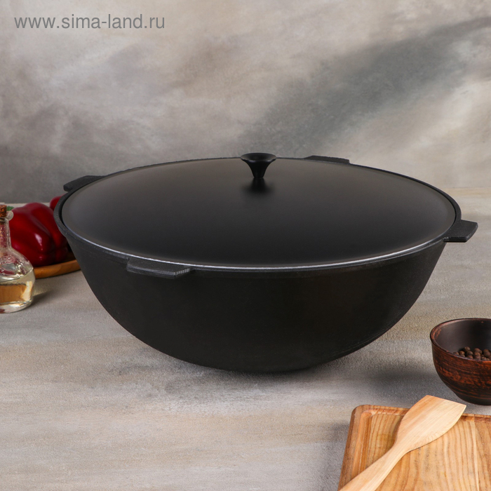 

Казан, 12 л, алюминиевая крышка, цвет чёрный