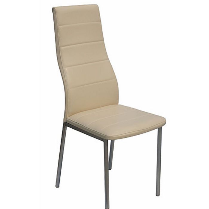 Стул Волна  каркас бриллиант экокожа слоновая кость