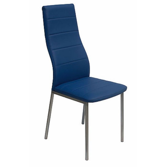 Стул Волна  каркас бриллиант Экокожа Синий