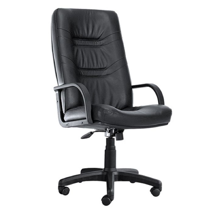 Кресло руководителя Minister PLN PU01 черный, ЭкоКожа