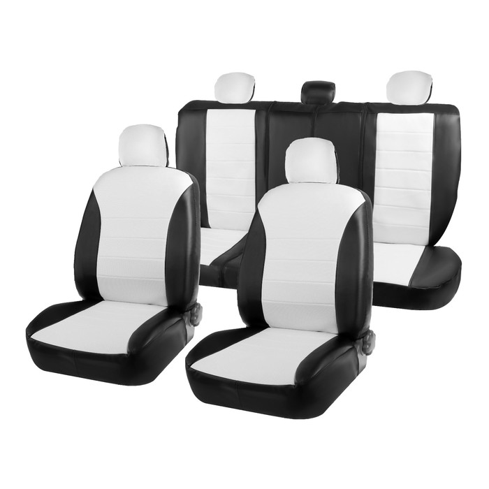 Чехлы универсальные "Аригон", экокожа, набор, черно-белые