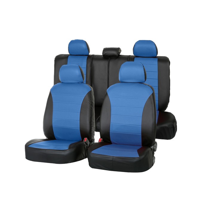 Чехлы универсальные "Аригон", экокожа, набор, черно-синие