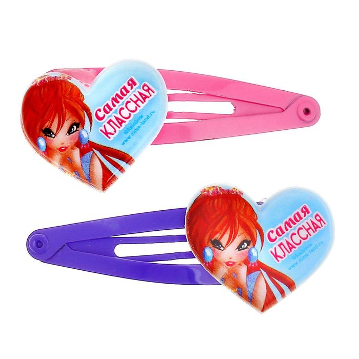 Заколка для волос (набор 2 шт) "Самая классная", феи Винкс