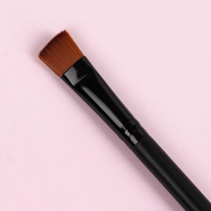 Кисть для макияжа универсальная, прямая, 16см, цвет чёрный