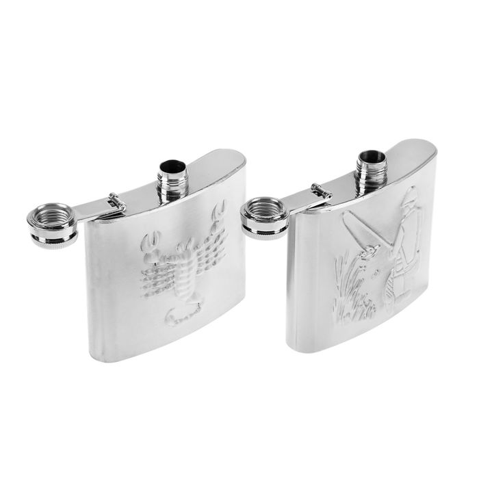 Фляжка 150 мл, Скорпион/Рыбак, 9.5х2 см