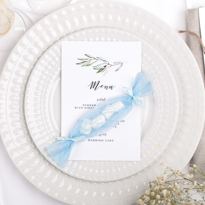 Набор бонбоньерок для свадьбы "Сладкий комплимент", голубой, 3 шт