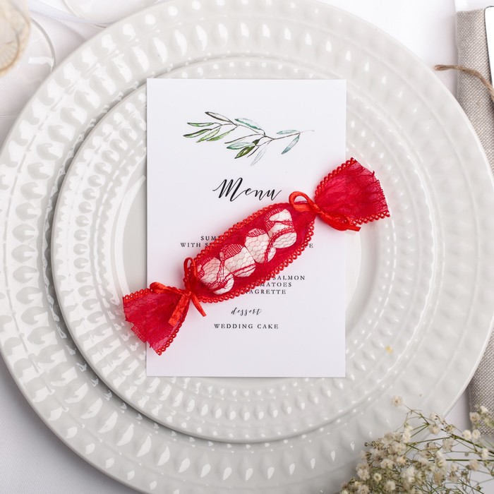 Набор для свадебных конфет "Сладкий комплимент", красный, 3 шт