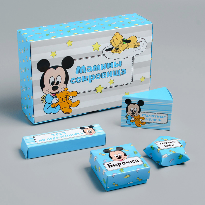 Набор коробочек для хранения "Мамины сокровища", Дисней Беби, Микки Маус, сыночек