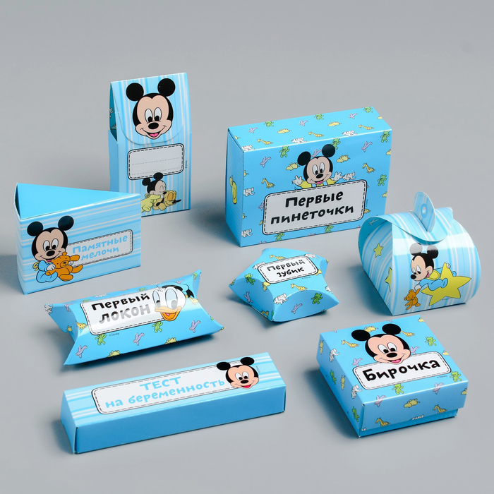 Набор коробочек для хранения "Мамины сокровища", Дисней Беби, Микки Маус, сыночек