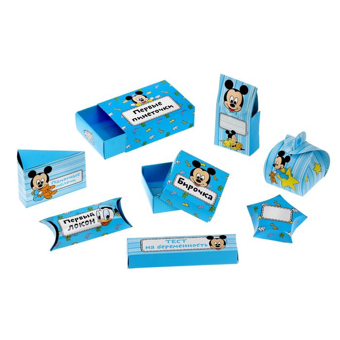 Набор коробочек для хранения "Мамины сокровища", Дисней Беби, Микки Маус, сыночек