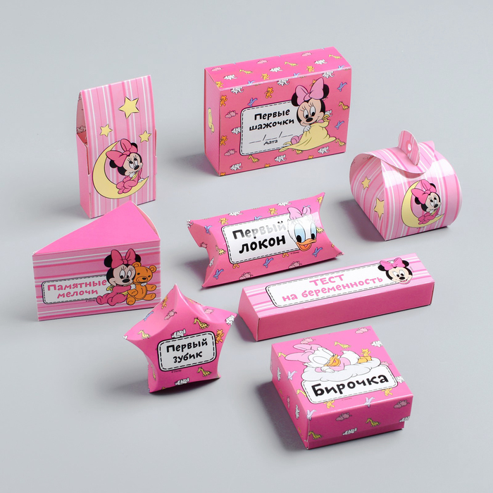 Набор коробочек для хранения "Мамины сокровища", Дисней Беби, Минни Маус, малышка