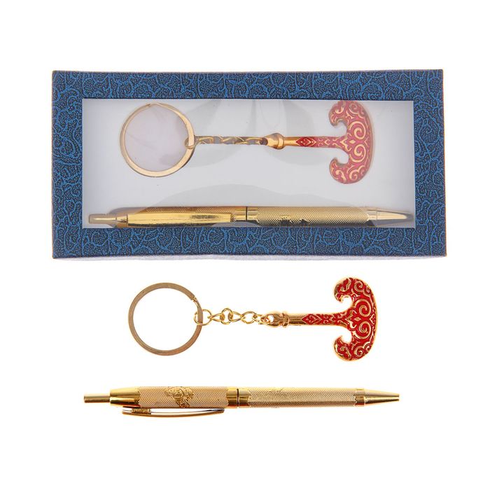 набор подарочный 2в1 в карт.коробке (ручка+якорь) синий15,5*8см