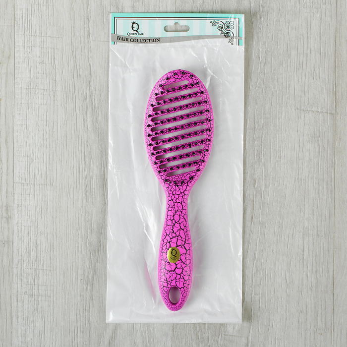 Расчёска массажная, вентилируемая, овальная, цвет розовый