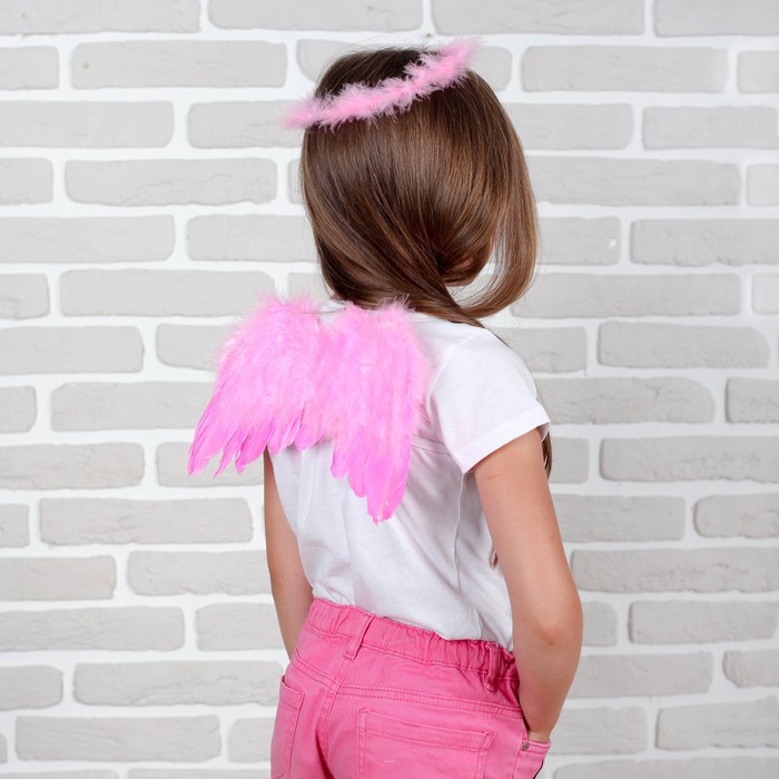Карнавальный набор "Ангел", 2 предмета: нимб, крылья, цвет розовый, 3-5 лет