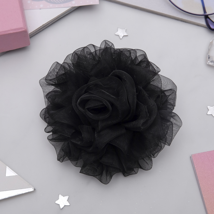 Бант для девочек "Дымка" с розочкой