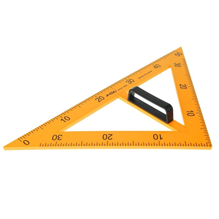фото Треугольник для школьной доски, с держателем, прямоугольный, 45°