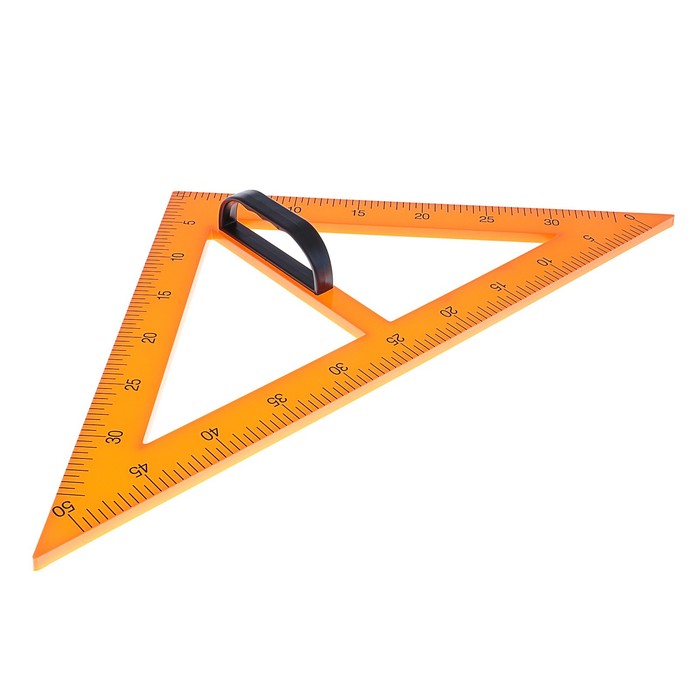 фото Треугольник для школьной доски, с держателем, прямоугольный, 45°