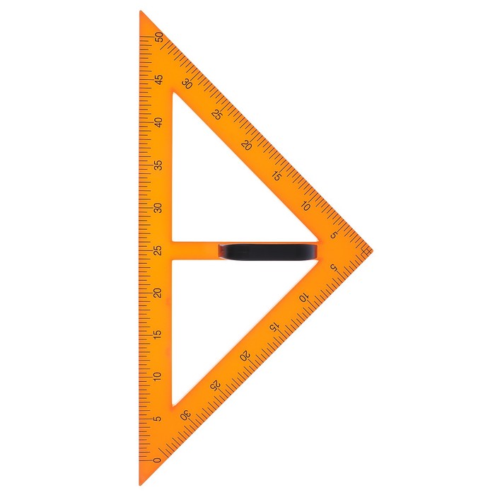 Треугольник для школьной доски, с держателем, прямоугольный, 45°
