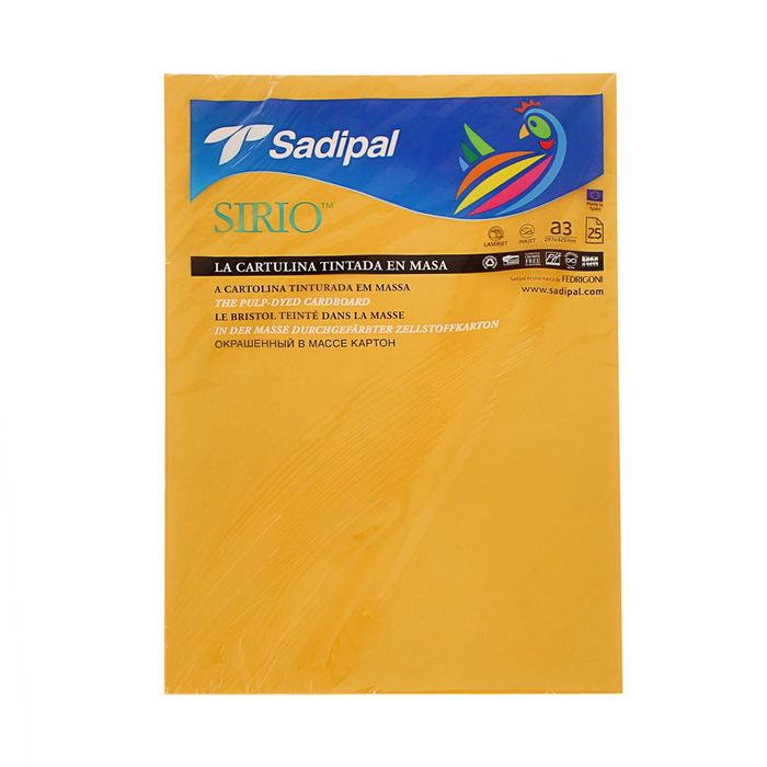 Картон цветной 420*297 мм Sadipal Sirio 170 г/м2 жёлтое золото 07943