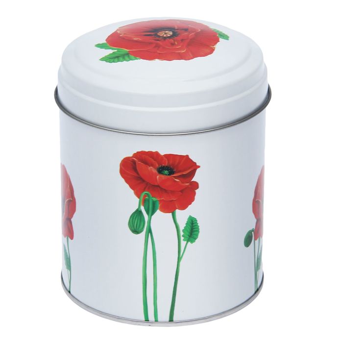 Банка для сыпучих продуктов 800 мл "Маки" круглая, d=9,9 см, h=11 см