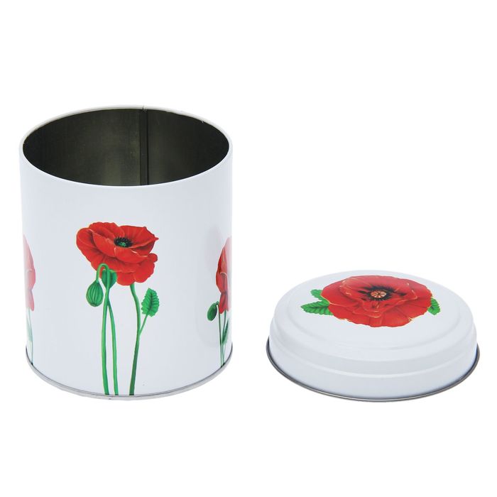 Банка для сыпучих продуктов 800 мл "Маки" круглая, d=9,9 см, h=11 см