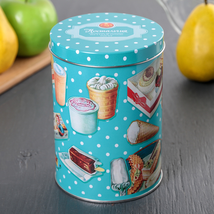 Банка для сыпучих продуктов 1,1 л "Ностальгия микс" круглая, d=9,9 см, h=14,5 см