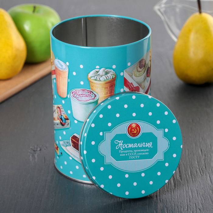 Банка для сыпучих продуктов 1,1 л "Ностальгия микс" круглая, d=9,9 см, h=14,5 см