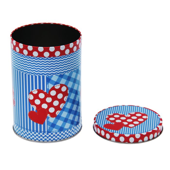 Набор банок для сыпучих продуктов "Пэчворк. Сердце", 3 шт: 1,7 л; 1,1 л; 700 мл