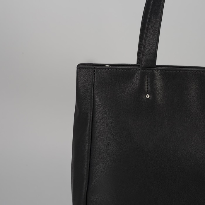 Сумка женская на молнии, 1 отдел с перегородкой, наружный карман, цвет чёрный