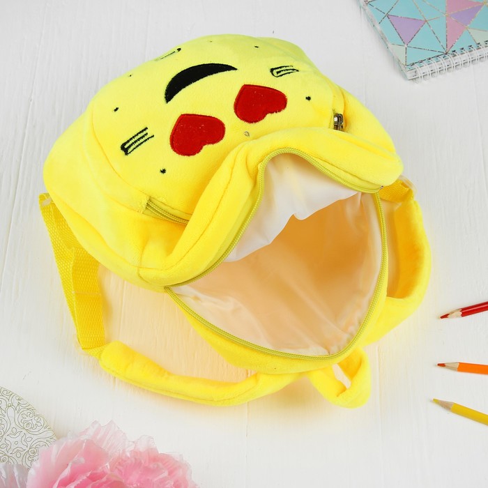 Мягкий рюкзак "Смайл" часики, сердечки