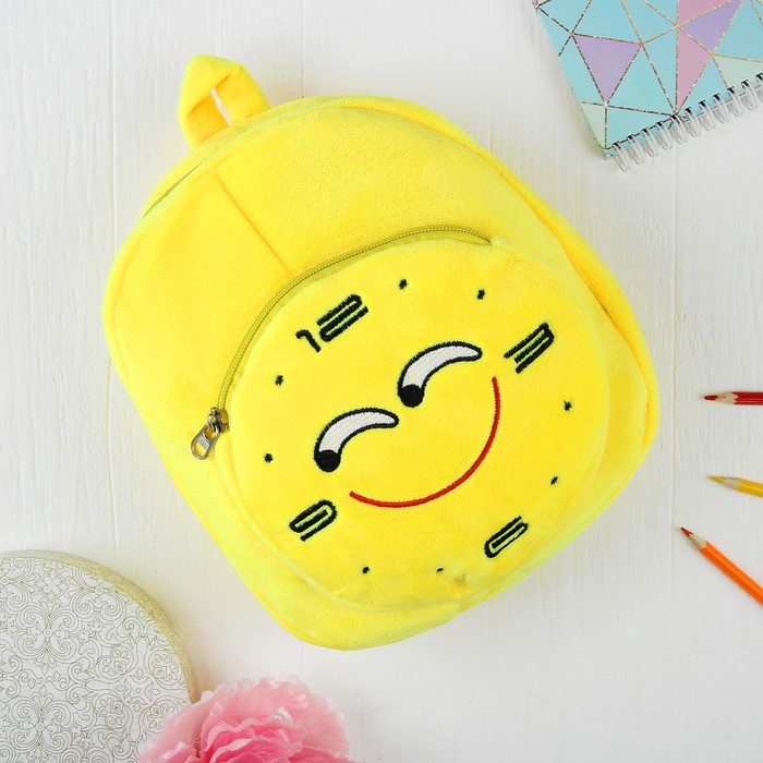 Мягкий рюкзак "Смайл" часики, улыбка
