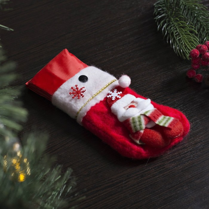 Сумка хозяйственная "Снежинки", складная, 1 отдел, цвет красный