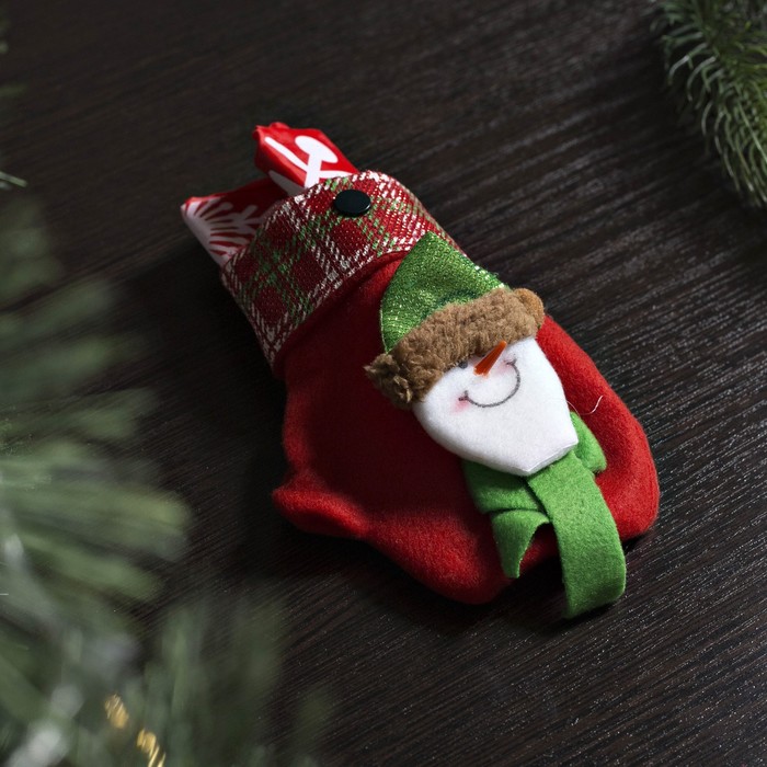 Сумка хозяйственная "Вальс снежинок", складная, 1 отдел, цвет красный